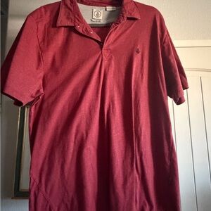 Volcom Men’s Burgundy Polo Shirt with Subtle Logo